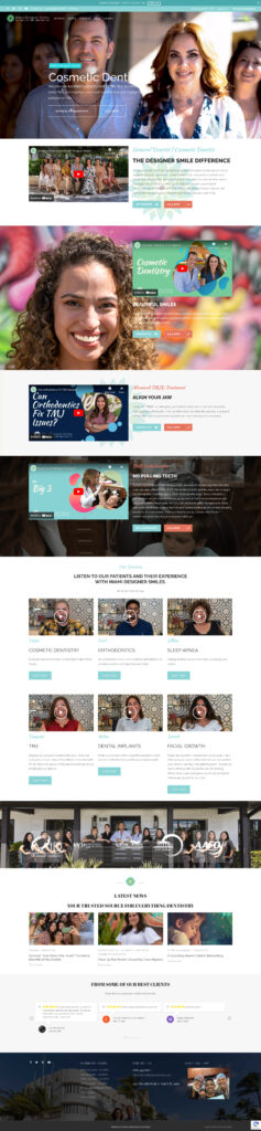 The homepage of Miami Designer Smiles' school website.