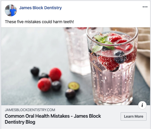 Dental ad featuring James Block - Facebook.