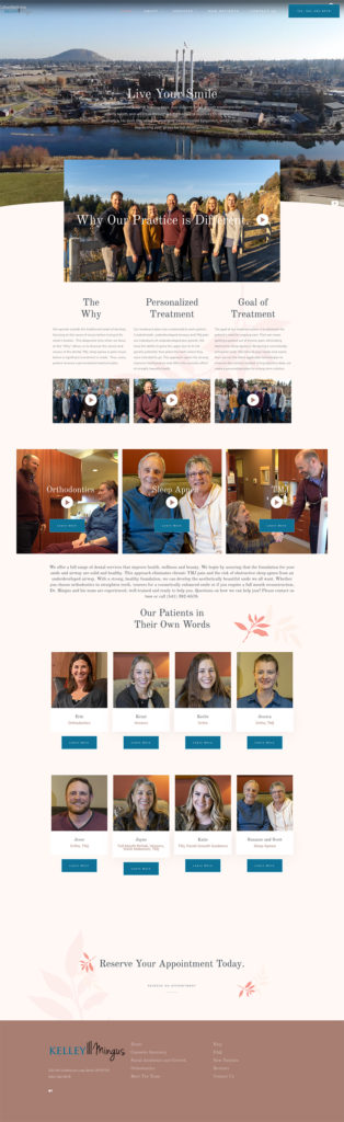 A website design created by Kelley Mingus for a group of people.