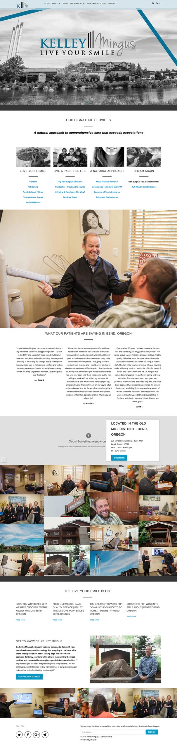 Kelly Mingus website design.