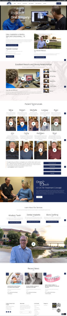 Rockwall Oral Surgery website design.