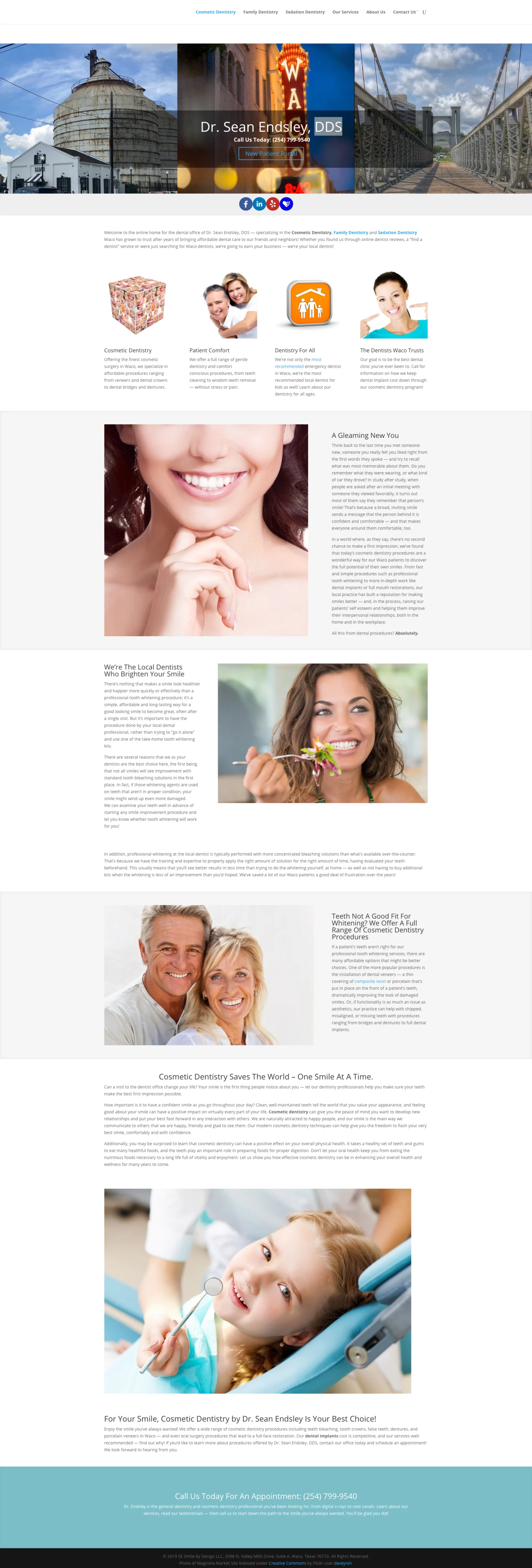 Legends Dental Waco website design for a dental clinic.