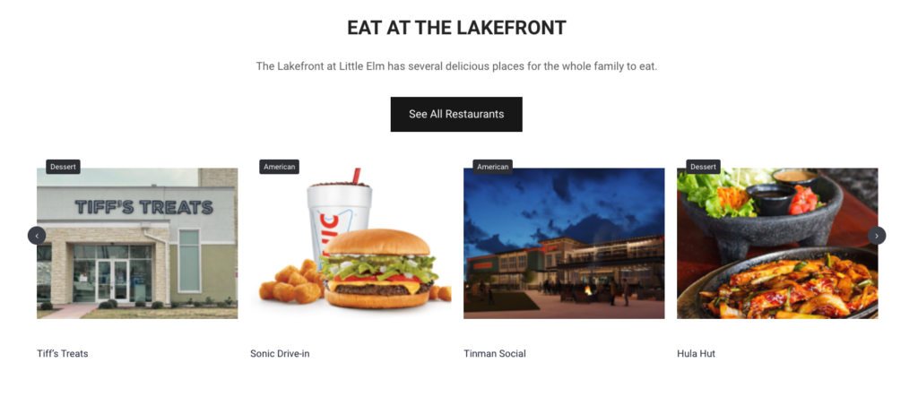 City of Little Elm - lakefront - wordpress theme.