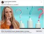 What's the stripe in Breathe Modern Dentistry's facebook ad?