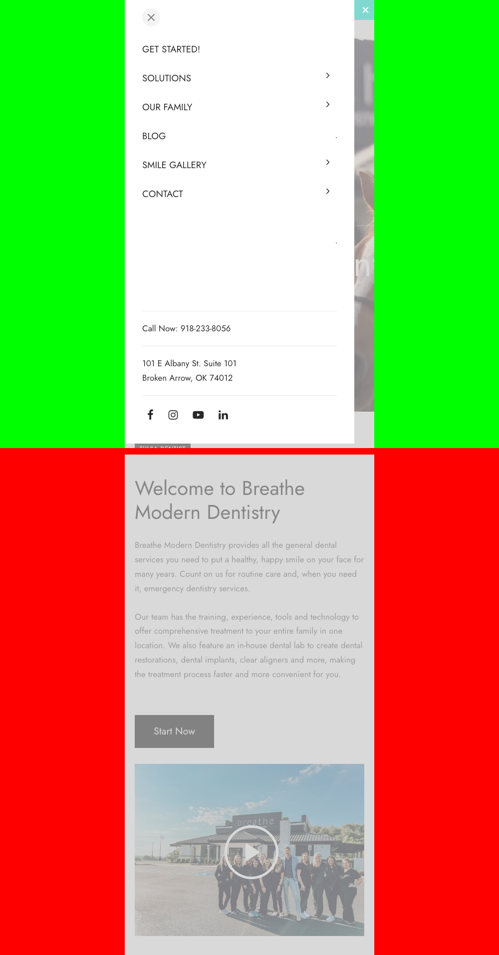 breathedentistry mobile menu after