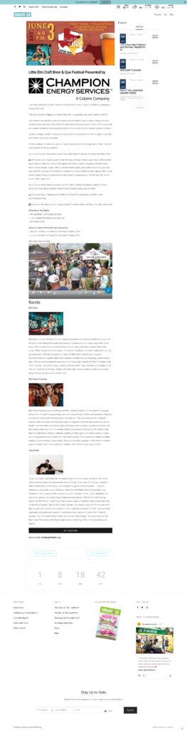 A screen shot of the City of Little Elm website's homepage.