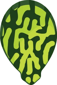 A digitally-marketed balloon featuring a pattern from WatermelonSeed Marketing.