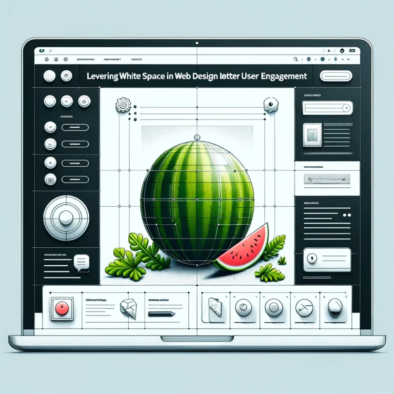 A laptop featuring a watermelon design that enhances user engagement through thoughtful incorporation of white space, perfect for web design.