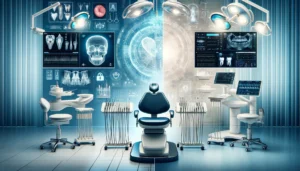 An image of a medical room with a computer screen.