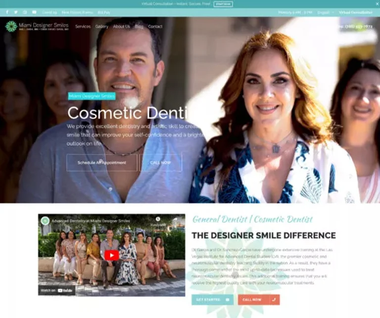 A website design for cosmetic dentistry.